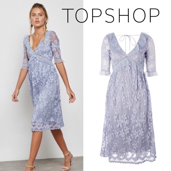 flute sleeve midi dress